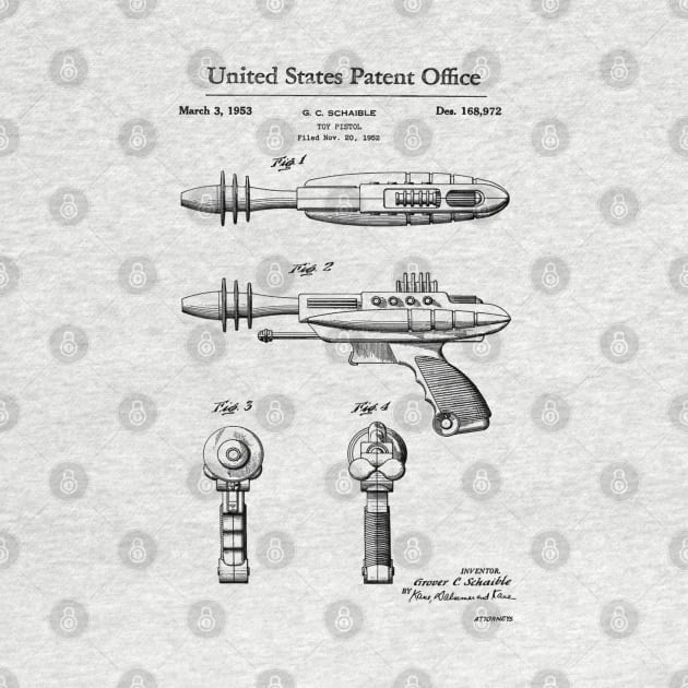 Laser Gun Toy Patent Black by Luve